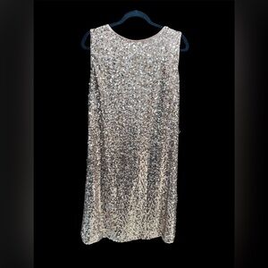 New York & Company Rose Gold Sequin Midi Dress